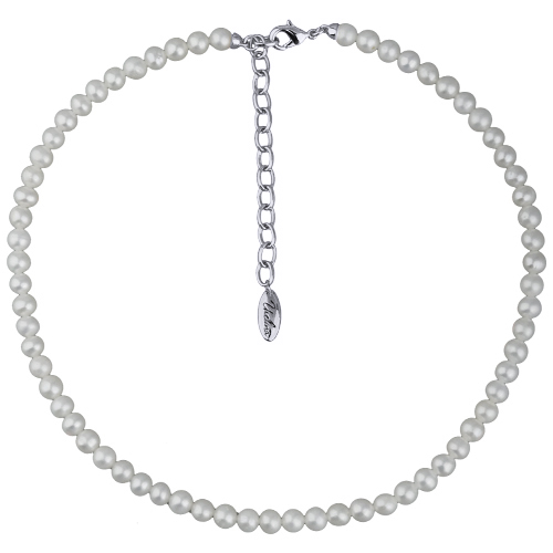 Колье (жемчуг серый 5-6мм; покрытие родий) 38-45см