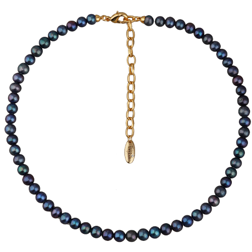 Колье (жемчуг бензиновый 6-7мм; покрытие золото) 37-43см