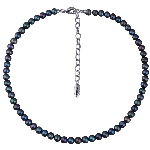 Колье (жемчуг бензиновый 6-7мм; покрытие родий) 38-45см