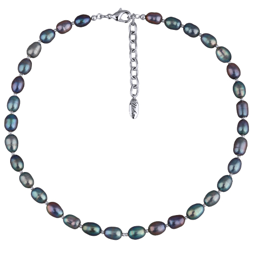 Колье (жемчуг бензиновый 6мм; покрытие родий) 44-49см