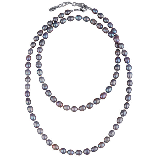 Колье (жемчуг бензиновый 6мм; покрытие родий) 92-97см