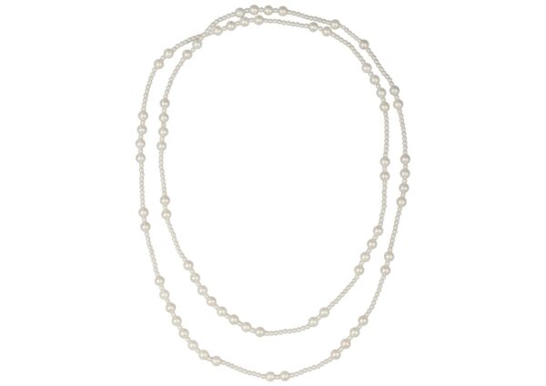 Колье (Майорка белая 3-8мм) 140см