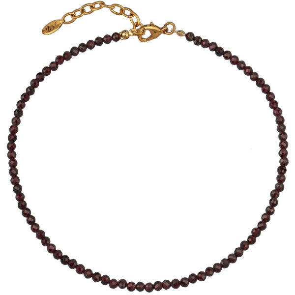 Колье Селена (гранат 4мм; покрытие золото) 37-43см