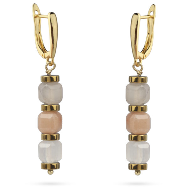 Серьги Селена (авантюрин 7мм; покрытие золото)