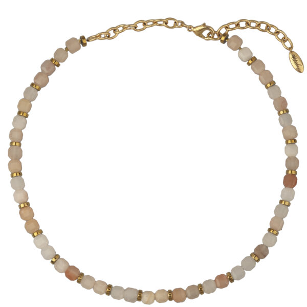 Колье Селена (авантюрин 7мм; покрытие золото) 37-50см