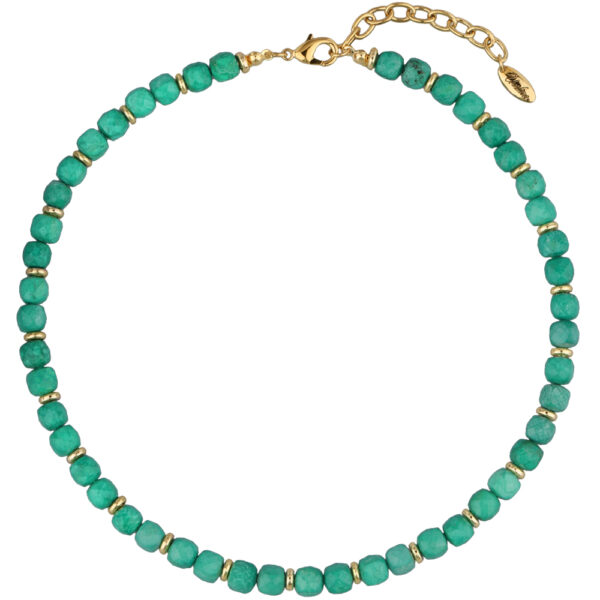 Колье Селена (бирюза 8мм; покрытие золото) 39-50см