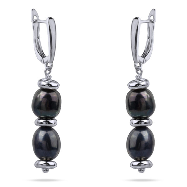 Серьги (жемчуг бензиновый 6мм; покрытие родий)
