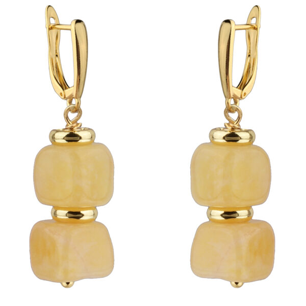 Серьги Селена (кварц желтый 7-8мм; покрытие золото)