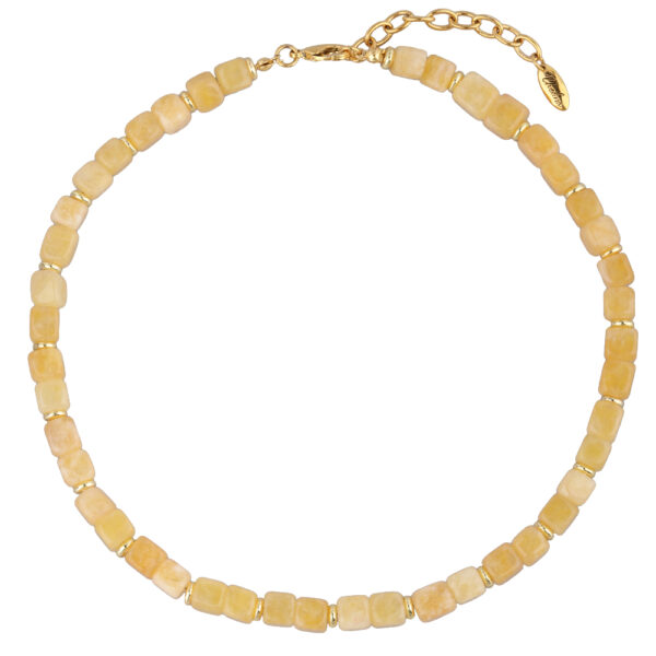 Колье Селена (кварц желтый 7-8мм; покрытие золото) 43-48см