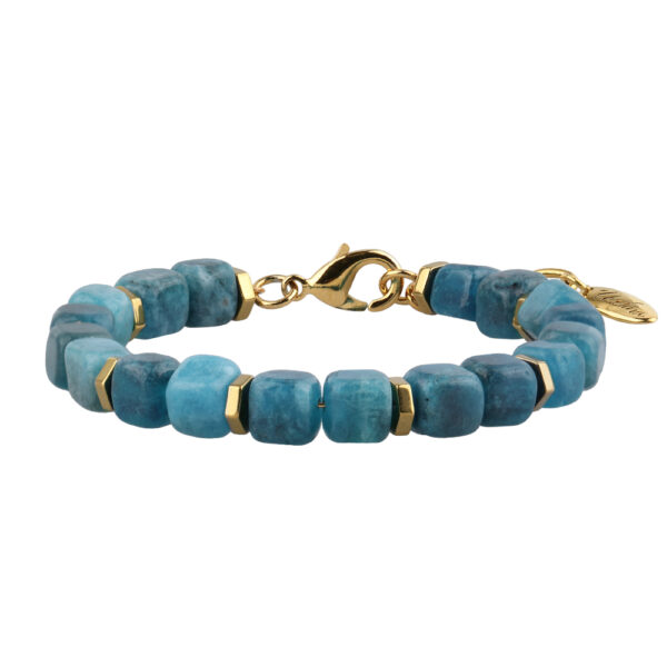 Браслет Селена (кварц изумрудный 7-8мм; покрытие золото) 17-20см