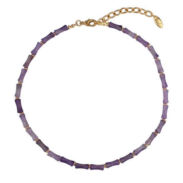 Колье Селена (аметист 12мм; покрытие золото) 40-45см
