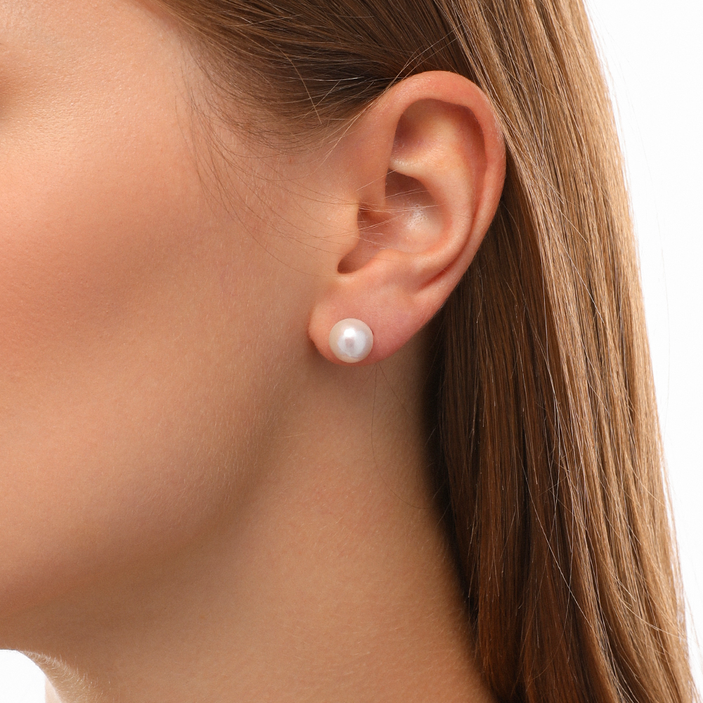 Комплект Эдисон (жемчуг белый 10-14мм; покрытие золото) 45см — изображение 2