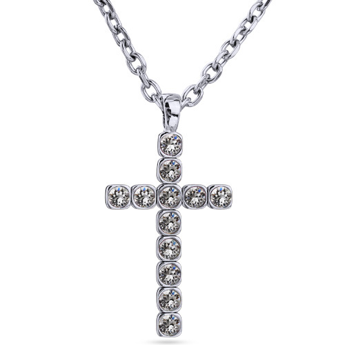 Кулон Теннис (кристаллы SW белые 6мм; покрытие родий) 50-55см