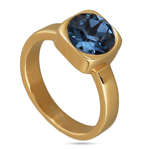 Кольцо Теннис (кристаллы SW джинс 8мм; покрытие золото)