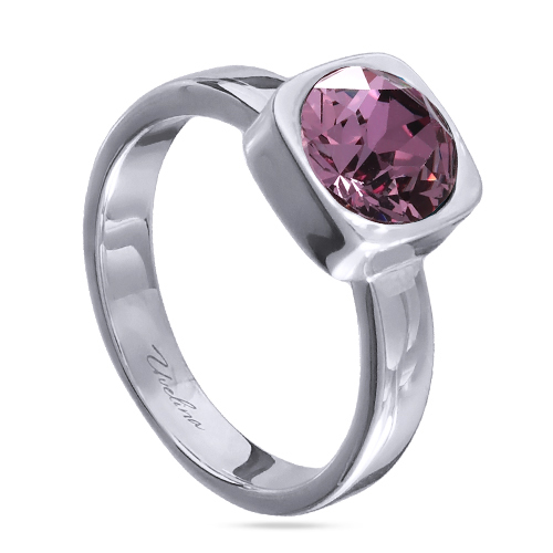 Кольцо Теннис (кристаллы SW аметист 8мм; покрытие родий)