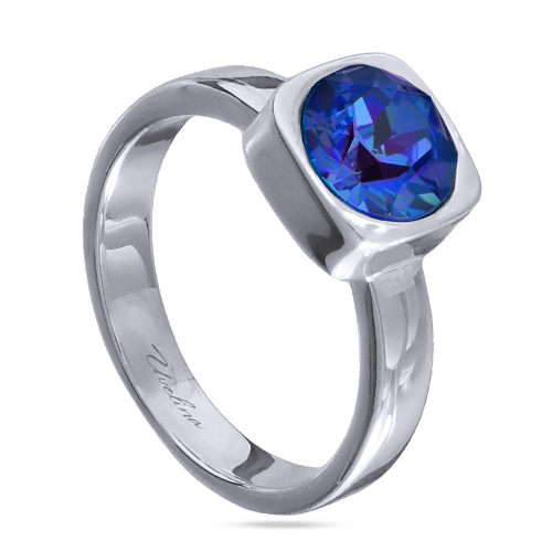 Кольцо Теннис (кристаллы SW королевский синий 8мм; покрытие родий)