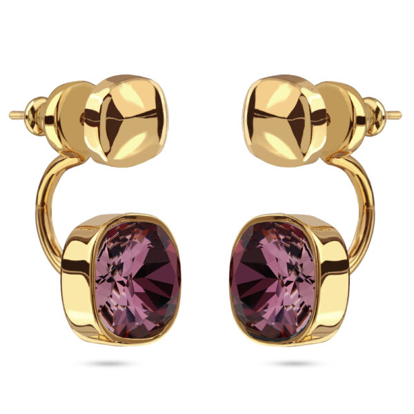 Серьги Триумф (кристаллы SW бургунди 10мм; покрытие золото)