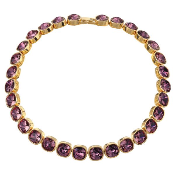 Колье Триумф (кристаллы SW бургунди 10мм; покрытие золото) 38-42см