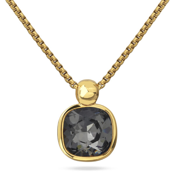 Кулон Триумф (кристаллы SW темно-серые 12мм; покрытие золото) 50-55см