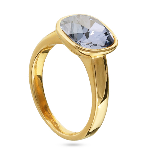 Кольцо Триумф (кристаллы SW серо-голубые 10мм; покрытие золото)