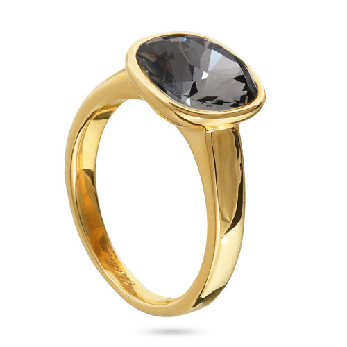 Кольцо Триумф (кристаллы SW серые 10мм; покрытие золото)