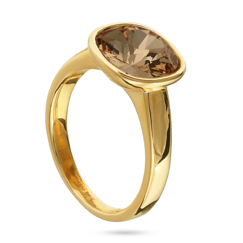 Кольцо Триумф (кристаллы SW мед 10мм; покрытие золото)