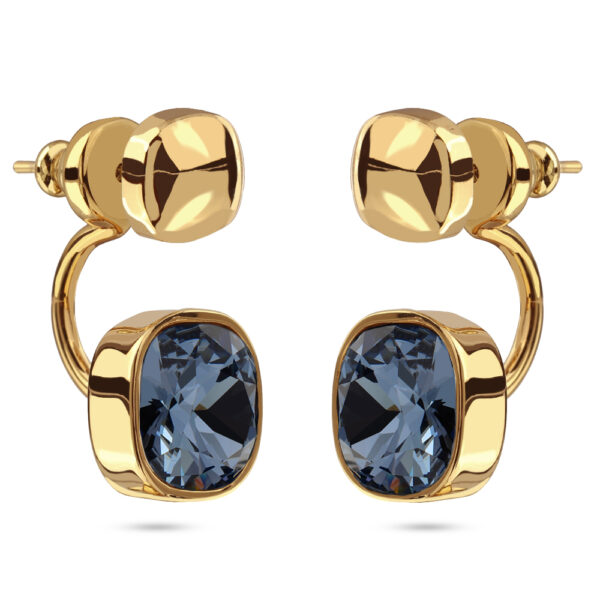 Серьги Триумф (кристаллы SW джинс 10мм; покрытие золото)