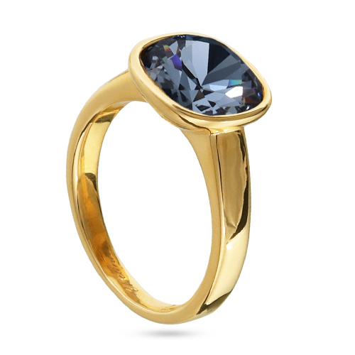 Кольцо Триумф (кристаллы SW джинс 10мм; покрытие золото)