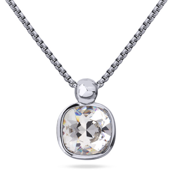 Кулон Триумф (кристаллы SW белые 12мм; покрытие родий) 50-55см