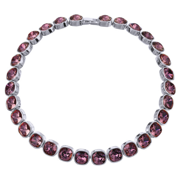 Колье Триумф (кристаллы SW бургунди 10мм; покрытие родий) 38-42см