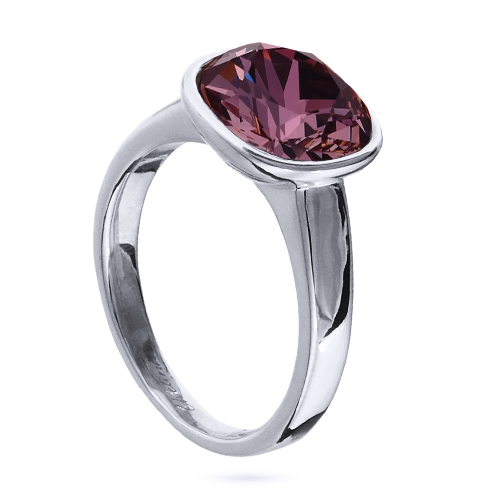 Кольцо Триумф (кристаллы SW бургунди 10мм; покрытие родий)