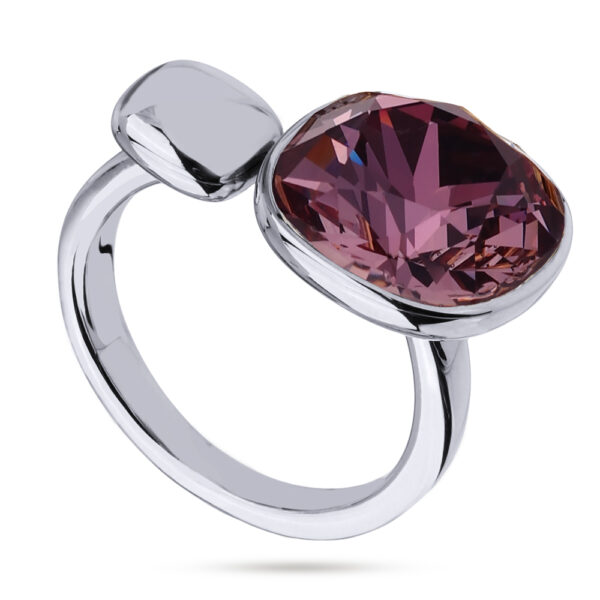 Кольцо Триумф (кристаллы SW бургунди 12мм; покрытие родий)