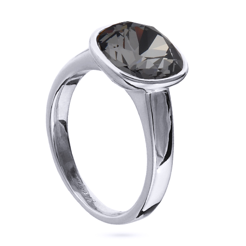 Кольцо Триумф (кристаллы SW темно-серые 10мм; покрытие родий)