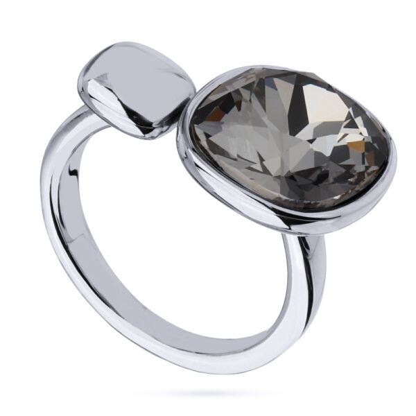 Кольцо Триумф (кристаллы SW темно-серые 12мм; покрытие родий)