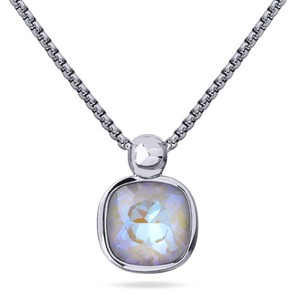 Кулон Триумф (кристаллы SW серо-синие 12мм; покрытие родий) 50-55см