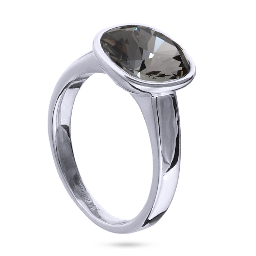 Кольцо Триумф (кристаллы SW серые 10мм; покрытие родий)