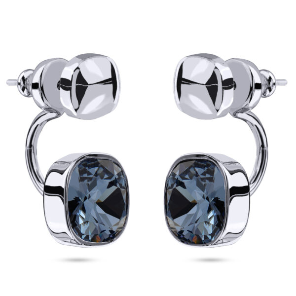 Серьги Триумф (кристаллы SW джинс 10мм; покрытие родий)