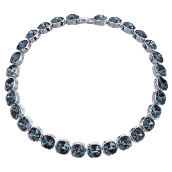 Колье Триумф (кристаллы SW джинс 10мм; покрытие родий) 38-42см