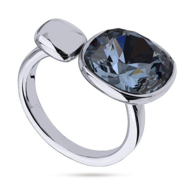 Кольцо Триумф (кристаллы SW джинс 12мм; покрытие родий)