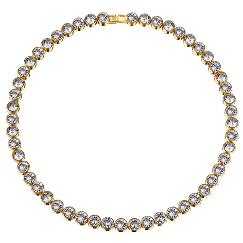 Колье Теннис (кристаллы SW белые 6мм; покрытие золото) 44-49см