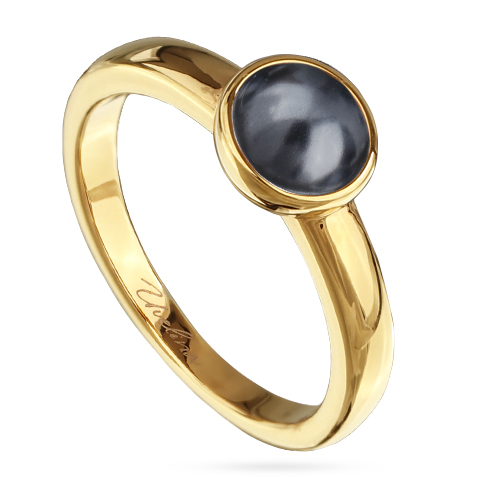 Кольцо Теннис (Майорка темно-серая 6мм; покрытие золото)