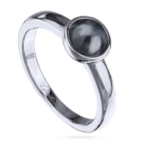 Кольцо Теннис (Майорка темно-серая 6мм; покрытие родий)