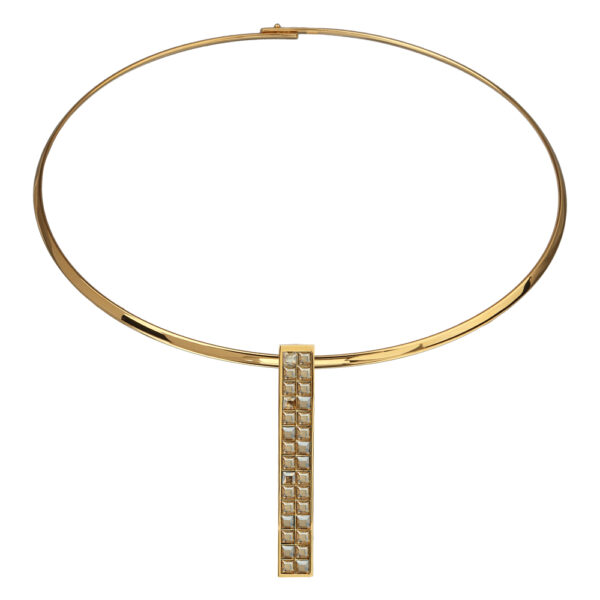 Колье Квадро (кристаллы SW шампань; покрытие золото) 42см