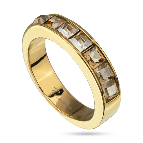 Кольцо Квадро (кристаллы SW шампань; покрытие золото)