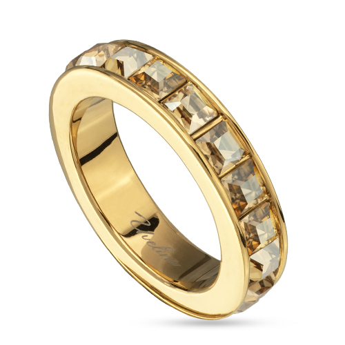 Кольцо Квадро (кристаллы SW шампань; покрытие золото)