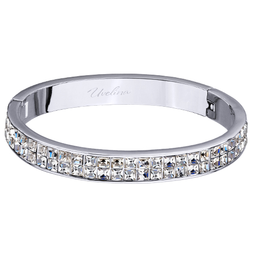 Браслет Квадро (кристаллы SW белые; покрытие родий)