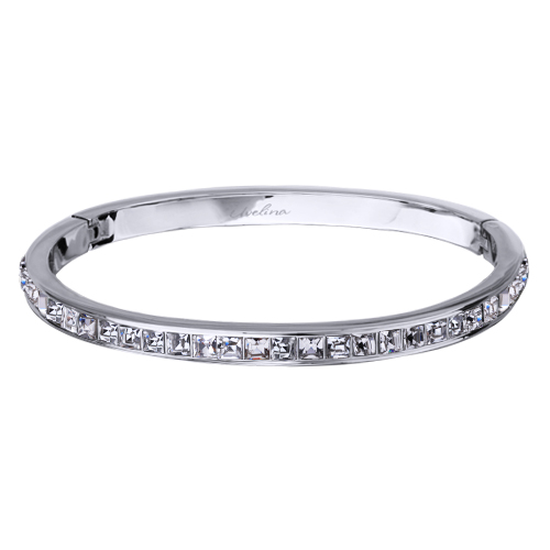 Браслет Квадро (кристаллы SW белые; покрытие родий)