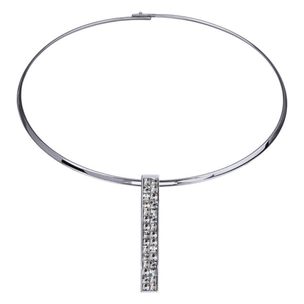 Колье Квадро (кристаллы SW белые; покрытие родий) 42см