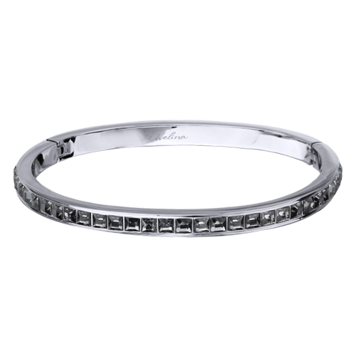 Браслет Квадро (кристаллы SW темно-серые; покрытие родий)