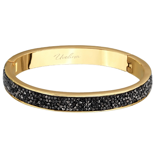 Браслет Галактика (кристаллы SW темно-серые; покрытие золото)